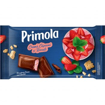 PRIMOLA CIOCOLATA CREMA CAPSUNI SI BISCUITI 91G