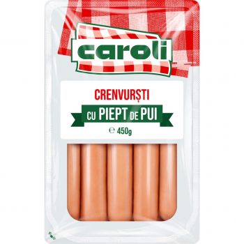 CAROLI CREMWURSTI CU PUI 450G